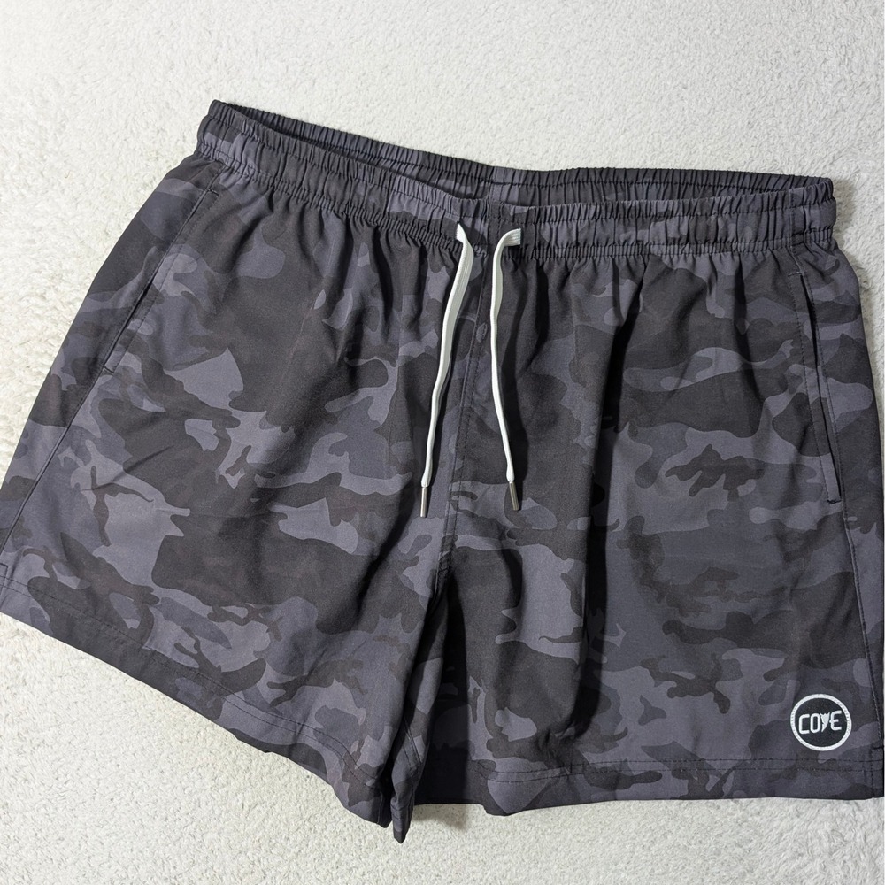 NEW Cove Shorts Mens 38/5 Grey/Black Camo Stretch Athletic Board Shorts
